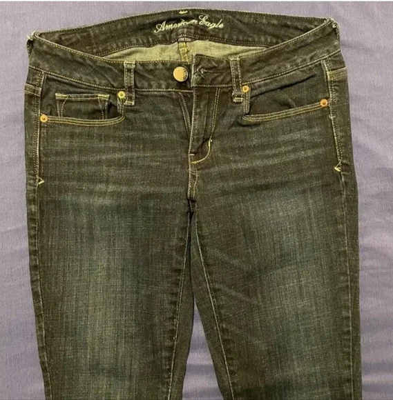 American Eagle Stretch Skinny Kick Size 8 Short Jeans  Dark Wash EUC - Picture 5 of 11